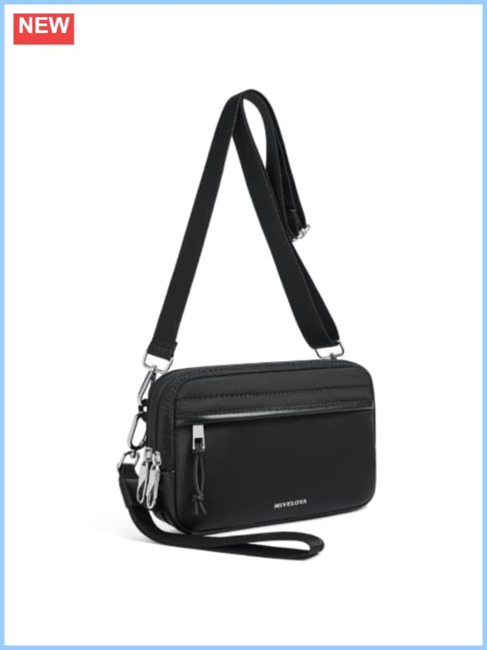 Small Crossbody Bag Wristlet Purse Anti-Theft Nylon Women 4-in-1
